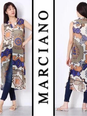 NWOT Marciano Abstract Chiffon Duster